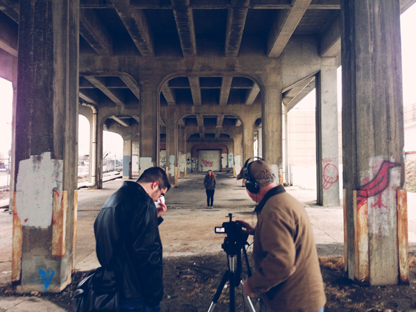An HTV Magazine crew shoots on location. (Photo: Dave Davis)