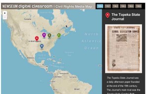 Google Maps of "Making a Change: The First Amendment and the Civil Rights Movement," Lesson Plan Module from Newseum.org