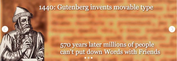 Picture of Gutenberg invents movable type