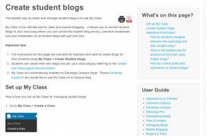 Create Student blogs