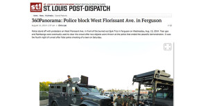 Chris Lee Panorama of unrest in Ferguson, Missouri
