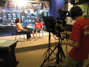 LadueView staffers record an interview